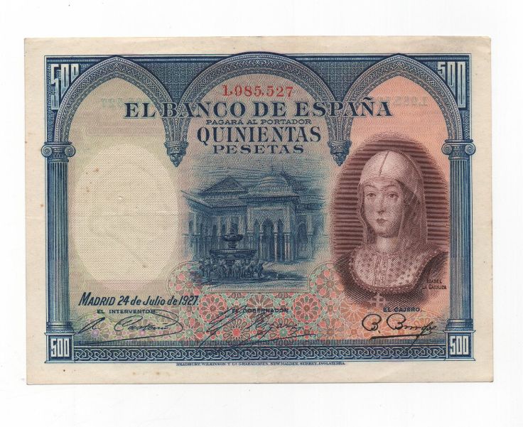 ALFONSO XIII II REPUBLICA 1927 DE 500 PTS